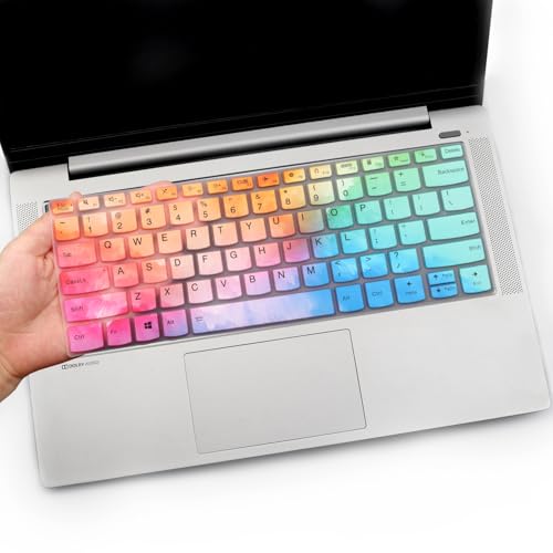 Keyboard Cover for Lenovo Flex 5 / Ideapad 5 14", Lenovo Silm 7 9 14", Lenovo Yoga 5i 7i 9i 14" 2-in-1, IdeaPad Flex 5 5i 14, IdeaPad Slim 5i 7i Pro, ThinkBook 14 14s G2 G3 Keyboard Skin-Colorful - color: Colorful