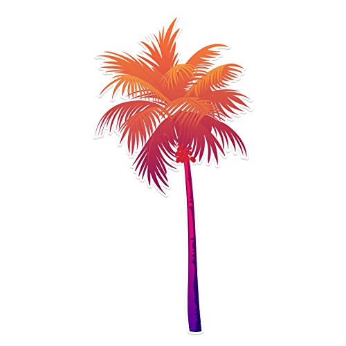 Sunset Palm Tree Laptop Trackpad Sticker 3" Tall x 1.5" Wide