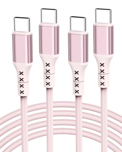 Pink USB C to USB C Cable 10FT 2-Pack,60W Fast Charging for MacBook Neo | Extra-Long , 60W PD Fast Charging, 480Mbps Sync, Braided, for MacBook Neo-Blush Pink, for iPhone 17/16/15,HP Book Pro14 - size: 10FT