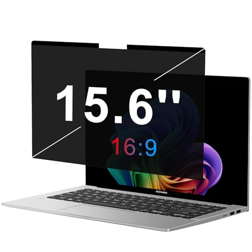OMOTON Magnetic Laptop Privacy Screen 15.6 Inch 16:9, Anti-Spy Filter, Matte Anti Glare Blue Light Protector, Easy Install & Remove - size: 15.6 inches