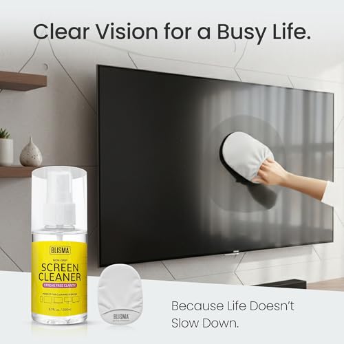 Non-Drip Screen Cleaner | 1 x 6.7 Fl Oz + 1 x Microfiber Cloth + 1 x Cleaning Glove | See Crystal Clear | Glasses, Sunglasses & Optical Lenses | Pack of 1