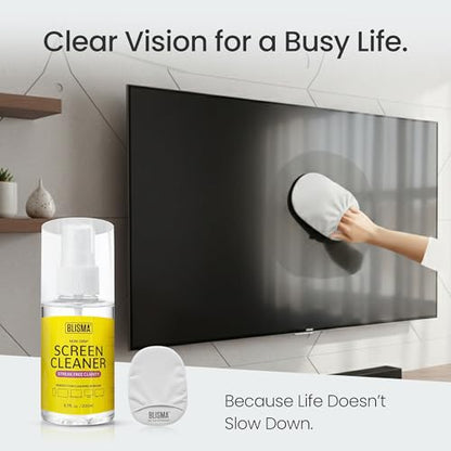 Non-Drip Screen Cleaner | 1 x 6.7 Fl Oz + 1 x Microfiber Cloth + 1 x Cleaning Glove | See Crystal Clear | Glasses, Sunglasses & Optical Lenses | Pack of 1