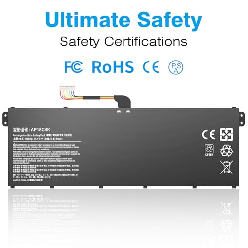 AP18C4K Laptop Battery Compatible with Aspire 5 A515-43 A515-43G A515-44 A515-44G Spin 3 SP314-54N SP314-54N-54XS A515-43G-R05T A515-43G-R1SJ A514-52G-521W A515-44G-R26L A515-43-R057 - color: Black013