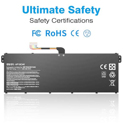AP18C4K Laptop Battery Compatible with Aspire 5 A515-43 A515-43G A515-44 A515-44G Spin 3 SP314-54N SP314-54N-54XS A515-43G-R05T A515-43G-R1SJ A514-52G-521W A515-44G-R26L A515-43-R057 - color: Black013