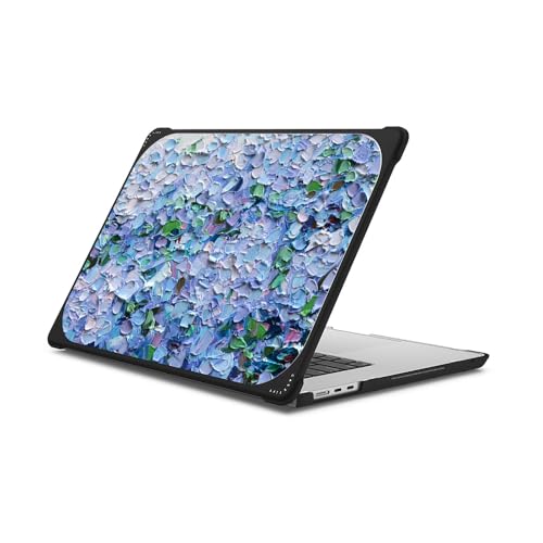 CASETiFY Bounce MacBook Air 15" (M2 - M5) Case [Enhanced Protective Corner Design/Ventilation Cutouts/Anti-Slip Grip] - Nantucket Blue Hydrangeas by Ann Marie Coolick - Clear Black - color: Nantucket Blue Hydrangeas by Ann Marie Coolick
