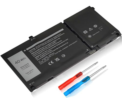 40Wh JK6Y6 Laptop Battery for Dell Latitude 3410 3510 Inspiron 5501 5508 5509 5401 5402 5408 5409 5300 5301 5400 5406 7405 7300 7306 7500 7506 2-in-1 Silver Vostro 5300 5301 5401 5501 C5KG6 CF5RH - size: 7.5 x 3.82 x 0.25 inches JK6Y6 BATTERY