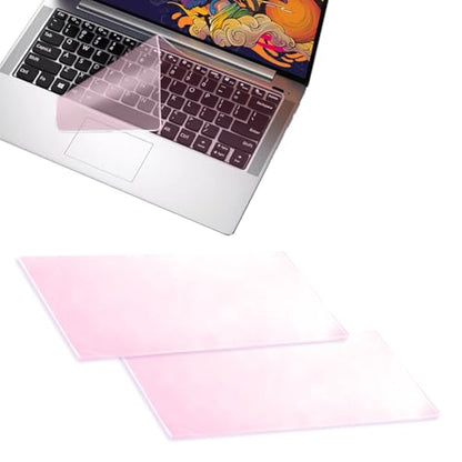 SYNTHORA Laptops 2pcs Clear Keyboard Cover Skin, Ultra Thin Silicone Waterproof Dustproof Protector for 12-14 Inch Laptops Keyboards, Washable Transparent Keyboard Skin (Pink,L:12.2" x W:5.08")