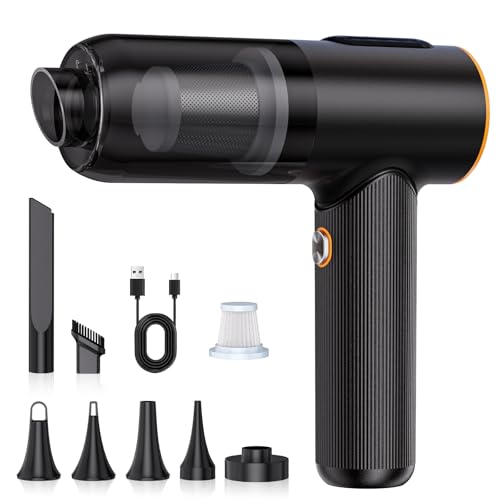 Car Vacuum Cleaner, 20000Pa Suction Power Handheld Vacuum Cleaner, 4-in-1 Portable Car Vacuum with 2 Suction Modes, Cordless Mini Vacuum with Type-C Charge for Car, Home, Office Desk, Keyboards