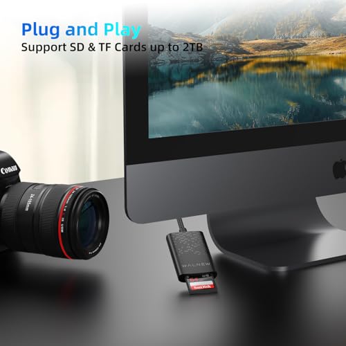 SD Card Reader with UHS-II, WALNEW SD 4.0 USB 3.0 Memory Card Reader for Mac OS, Windows, Android on PC, Laptop, and Camera, SD Card Adapter Supports SD/Micro SD/SDXC/SDHC/RS-MMC/UHS-I/UHS-II Cards