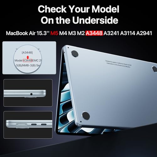 Macaset for MacBook Air 15 inch Case M5 M4 M3 M2 2026-2023 Mac Laptop Cover | Sky Blue Color Match, Matte Clear, Anti Fingerprint & Scratch, Close Seamless, Protective Hard Shell, Ultra Thin Snap on Fit - color: Sky Blue Clear