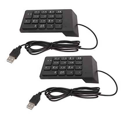 Wired Number Pad 18 Keys, Ergonomic USB Mini Numeric Keypad, Plug and Play Quiet Typing for PC Laptop Desktop, 2 Pack (2 Pack) - size: 2 Pack