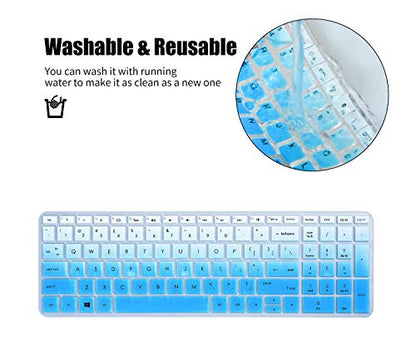 Keyboard Cover Skin Compatible HP Envy x360 15.6" 15-dr1010nr 15m-dr1012dx / HP Pavilion x360 15-BR075NR / HP Pavilion 15-BS 15-BW 15-CC 15-CB 15-CD Keyboard Covers(Omber Sky Blue) - color: Omber Sky Blue