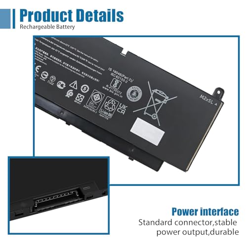 PKWVM Laptop Battery Replacement for Dell Precision 7550 7750 7760 7560 Series C903V CR72X 0CR72X 0447VR 068N03 11.4V 7922mAh 95Wh - size: 11.14*2.95*0.37 inch PKWVM