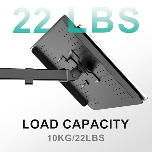WALI Dual Arm Laptop and Monitor Desk Mount for 17" Notebook and Up to 27" Screen, Fully Adjustable Monitor Arm with Laptop Tray, VESA 75x75 100x100, Holds up to 22 lbs, Black (M001LP) - size: Dual, style: Fully Adjustable Desk Mount