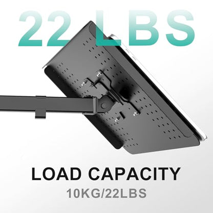 WALI Dual Arm Laptop and Monitor Desk Mount for 17" Notebook and Up to 27" Screen, Fully Adjustable Monitor Arm with Laptop Tray, VESA 75x75 100x100, Holds up to 22 lbs, Black (M001LP) - size: Dual, style: Fully Adjustable Desk Mount