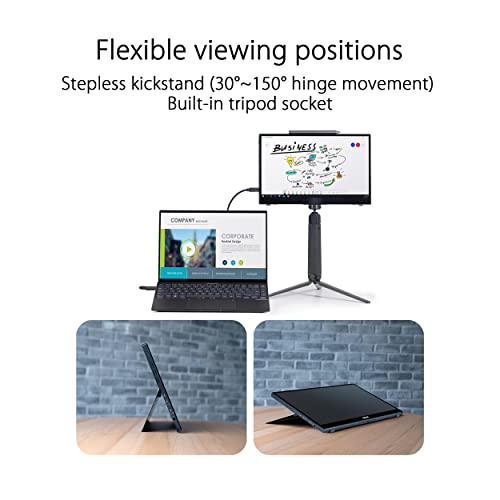 ASUS ZenScreen Ink 14” 1080P Portable Touchscreen Monitor (MB14AHD) - Full HD, IPS, 10-point touch, Stylus Pen (MPP 2.0), Eye Care, USB Type-C, Micro HDMI, Kickstand, Tripod Mountable, 3-Year Warranty - style: 14" Stylus Pen MPP 2.0 Touch Screen
