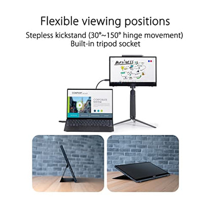 ASUS ZenScreen Ink 14” 1080P Portable Touchscreen Monitor (MB14AHD) - Full HD, IPS, 10-point touch, Stylus Pen (MPP 2.0), Eye Care, USB Type-C, Micro HDMI, Kickstand, Tripod Mountable, 3-Year Warranty - style: 14" Stylus Pen MPP 2.0 Touch Screen