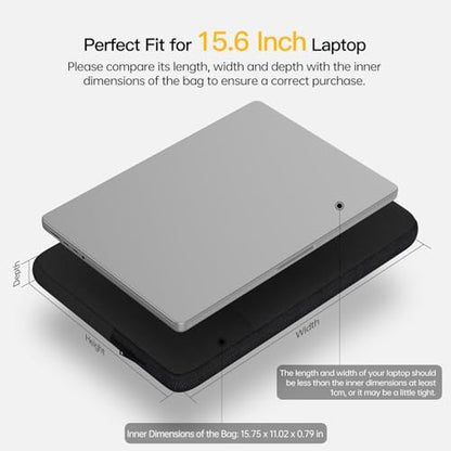 15.6 16 inch Laptop Sleeve Case for HP Omnibook 16, HP Envy, Pavilion 15, ASUS VivoBook 15 16 16X, Acer Aspire 15.6,Lenovo Ideapad 3 15, Dell Inspiron 16 Comptuer Bag -Black - color: Black, size: 15.6 inch