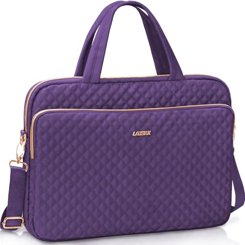 Laptop Case Bag Women Men Computer Sleeve Compatible with MacBook/Dell/HP/Acer/ASUS, Waterproof Shoulder Carrying Briefcase, Purple, 15.6-16 Inch - color: Purple, size: 15.6 Inch