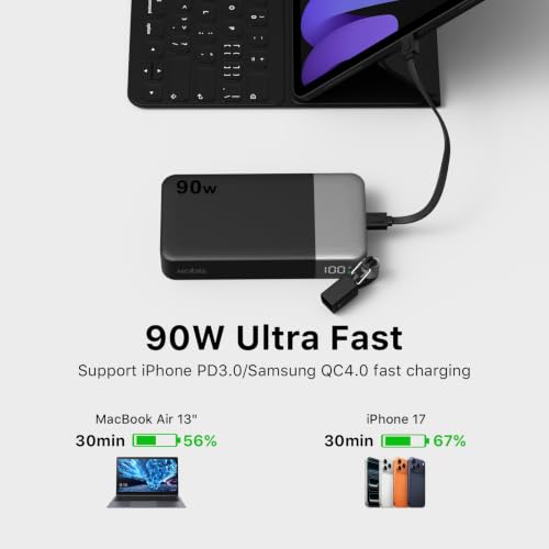 NOBIS Power Bank 90W 20000mAh Laptop Portable Charger - color: Black