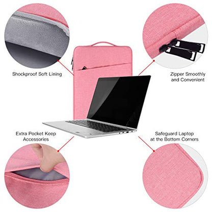 Laptop Case 13.3 inch, 13 inch Laptop Sleeve Compatible with HP Acer ASUS, Dell Latitude, Waterproof Carrying Case with Pockets&Handle, Pink - color: Pink, size: 13.3-13.6 Inch