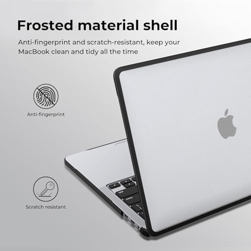 BlueSwan Anti-Cracking Case for MacBook Pro 13 inch M2 M1 2022-2016 | Anti-Scratch Protective Hard Case, Soft TPU Bumper, Drop Protection, Sturdy and Durable, Business & Travel, Frosted Clear - color: Frosted Clear, size: Pro 13-inch (2022-2016)