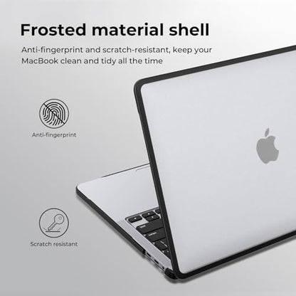 BlueSwan Anti-Cracking Case for MacBook Pro 13 inch M2 M1 2022-2016 | Anti-Scratch Protective Hard Case, Soft TPU Bumper, Drop Protection, Sturdy and Durable, Business & Travel, Frosted Clear - color: Frosted Clear, size: Pro 13-inch (2022-2016)
