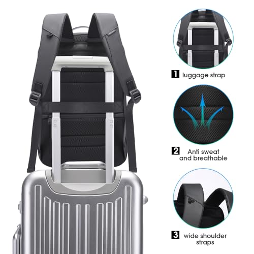 BANGE Anti Theft Backpack,Slim Laptop Backpacks Fit for 15.6 INCH，Business Backpack with USB Charging Port,Men Travel Backpack for Men and Women - color: Blue