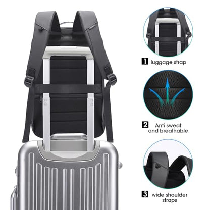 BANGE Anti Theft Backpack,Slim Laptop Backpacks Fit for 15.6 INCH，Business Backpack with USB Charging Port,Men Travel Backpack for Men and Women - color: Blue