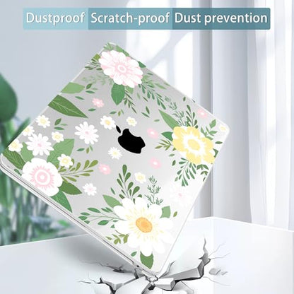 Tuiklol for 2026 2025 2024 2023 MacBook Air 15 inch Case Model M5 A3448 M4 A3241 M3 A3114 M2 A2941 Hard Shell Case for MacBook 15.3'' Cover, Flowers White - color: Flowers White