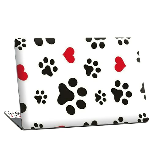 Universal Laptop Skin Sticker with 2 Wrist Pad Skins, Waterproof Scratch Resistant Vinyl Laptop Cover Decal, Cut to Fit for 11–15.6 Inch MacBook HP Dell Lenovo, Dog Paws Print - color: Dog Paws Print