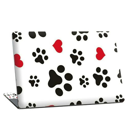 Universal Laptop Skin Sticker with 2 Wrist Pad Skins, Waterproof Scratch Resistant Vinyl Laptop Cover Decal, Cut to Fit for 11–15.6 Inch MacBook HP Dell Lenovo, Dog Paws Print - color: Dog Paws Print