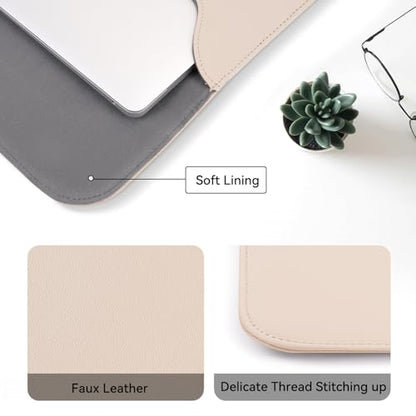 MOSISO Laptop Case 13.3 inch, 13-13.3 inch Laptop Sleeve Compatible with MacBook Neo 13 A18 Pro A3404 /Air 13/Pro 13/Pro 14 M5 M4 M3 M2 M1, Faux Suede Leather Case with Small Bag, Apricot - color: Apricot