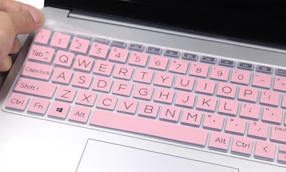 Keyboard Skin Compatible for 15.6" HP Laptop 15-fc 15-fd 15z-fc, HP Pavilion 15 15-eg/eh/er 15t-eg200/eg300 15z-eh300, HP Pavilion 17z 17z-cp000 17z-ca200 17-cn 17-cp (Large Letters, Pink) - color: Large Letters, Pink