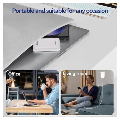 65W Flat USB c Wall Charger,Folding Travel Dual Port USB Wall Charger, for Laptops, Tablets, Phones, Black (White-New) - color: White-No Cable