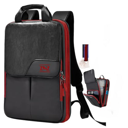 Slim & Expandable Laptop Backpack 15.6 16 17 inch Travel Business Backpack Water-Resistant Daypack for Men and Women，Black red - color: B01rd01