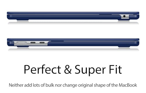 UESWILL Compatible with MacBook Air 13 inch M5 M4 M3 M2 Case 2022-2026 Model A3449 A3240 A3113 A2681, Matte Hard Shell Case Cover for MacBook Air 13.6 + Microfiber Cloth, Navy Blue - color: Navy Blue, size: MacBook Air 13" (M2 M3 M4 M5)