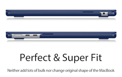 UESWILL Compatible with MacBook Air 13 inch M5 M4 M3 M2 Case 2022-2026 Model A3449 A3240 A3113 A2681, Matte Hard Shell Case Cover for MacBook Air 13.6 + Microfiber Cloth, Navy Blue - color: Navy Blue, size: MacBook Air 13" (M2 M3 M4 M5)