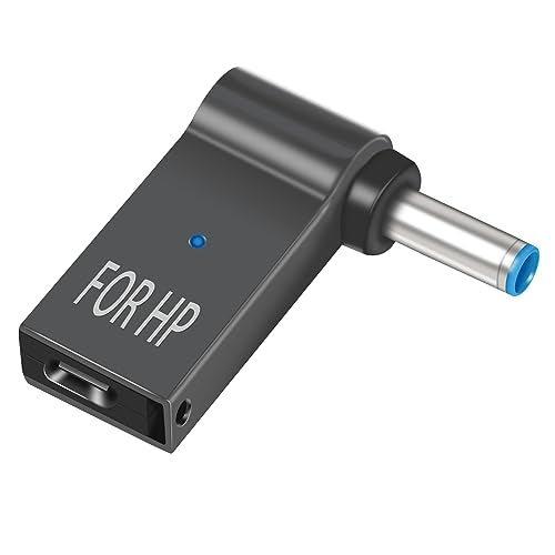 USB C to 4.5mm Charger Convertor Type C to blue tip Converter for HP Laptop | 4.5 x 3.0mm Plug Converter, 100W PD, for HP 15-f211wm, 15-f233wm, 15-f278nr, for HP Envy Pavilion Stream X360 13 15 17