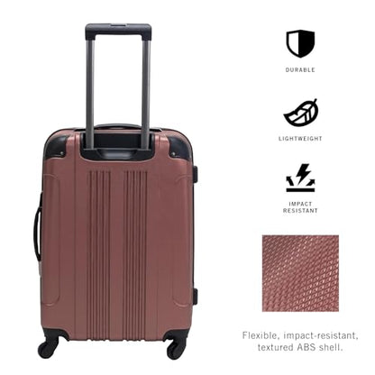 Kenneth Cole REACTION Out of Bounds Lightweight Hardshell 4-Wheel Spinner Luggage, Rose Gold, 24-Inch Checked - color: Rose Gold, size: 24-Inch Checked