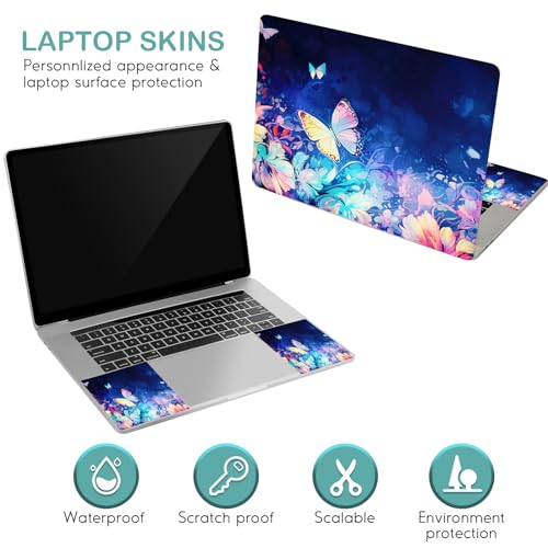 DINKY Laptop Skin Sticker Decal, 12" 13" 13.3" 14" 15" 15.4" 15.6 inch Laptop Universal Reusable Vinyl Skin Stickers Cover Art Decal Notebook PC Personalized Protector-Butterflies - color: Lovely Butterfly