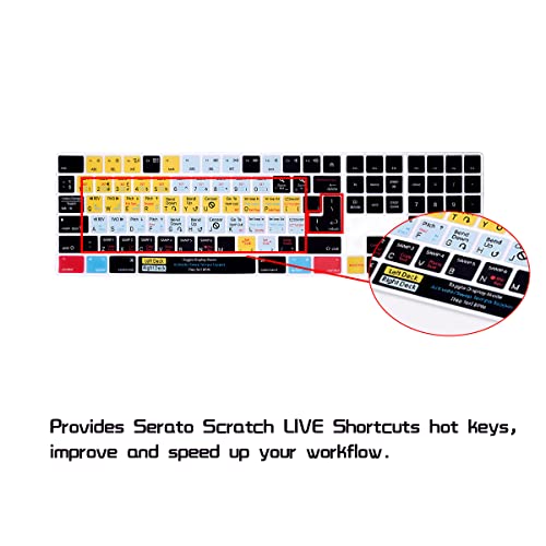 HRH Serato Scratch Live Shortcut Hotkey Silicone Keyboard Cover Keypad Skin for Magic Keyboard with Numeric Keypad A1843 MQ052LL/A Released in 2017/2018(US/EU Layout) - color: Hotkey-Serato-Scratch-LIVE