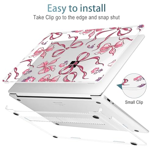 Mektron Printed Case for 2025 Microsoft Surface Laptop Windows 11 Copilot+ PC Surface Laptop 13 inch Touchscreen Display Cover Fits Model 2095, Flowers-Bows-Red - color: Flowers-Bows-Red