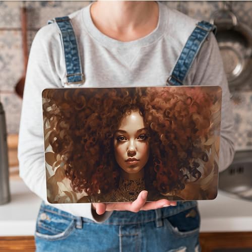 Universal Laptop Skin Sticker with 2 Wrist Pad Skins, Waterproof Scratch Resistant Vinyl Laptop Cover Decal, Cut to Fit for 11–15.6 Inch MacBook HP Dell Lenovo, Black Girl Red Hair - color: Black Girl Red Hair