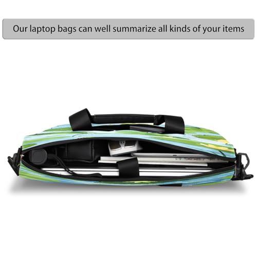 Cute Frog Animal Lotus Leaves Laptop Bag Carrying Case 15.6 Inch Laptop Briefcase Messenger Shoulder Bag for Tablet Computer Bag for Travle Business Men Women