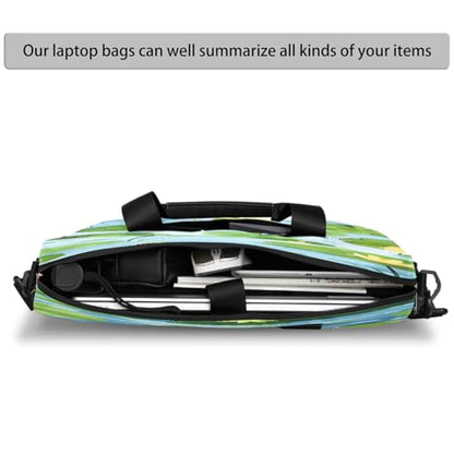 Cute Frog Animal Lotus Leaves Laptop Bag Carrying Case 15.6 Inch Laptop Briefcase Messenger Shoulder Bag for Tablet Computer Bag for Travle Business Men Women
