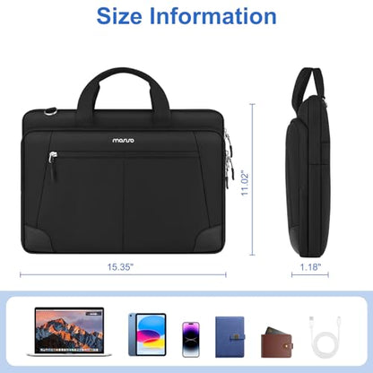 MOSISO Laptop Bag for Men 15.6 inch, 15-16 inch Large Computer Bag with Trolley Sleeve Compatible with MacBook Pro 16 inch/Air 15 inch, HP Dell Lenovo Acer Asus with Shoulder Strap & Handle, Black