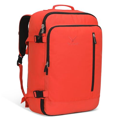 Carry on Backpack 38L Large Travel Backpack for Women Flight Approved Weekender Bag Laptop Backpack Men 15 inches Orange - color: Orange