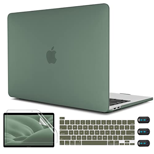 CISSOOK Case Compatible with MacBook Pro 13 inch 2025-2020 Release Model A2338 A2251 A2289, Hard Shell Case Midnight Green Cover with Keyboard Cover for MacBook Pro 13" M1 M2 - color: Light Matcha Green
