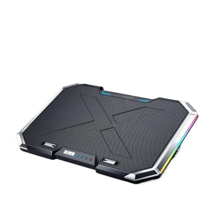 17 Inch Gaming Laptop Cooler, 6-Fan LCD Screen, Two USB Ports, 1500RPM Laptop Cooling Pad, RBG Luminous Laptop Stand
